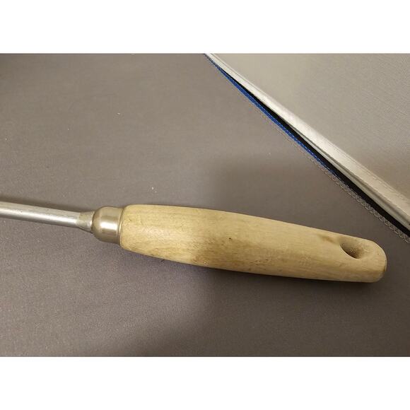 Vintage Ekco Chrome 2-Prong Serving Fork w/Wood Handle - 12-1/2” Length - USA - Picture 2 of 9